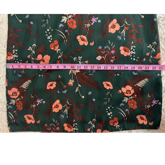 Skies Are Blue Women's Size L Green Floral Ruffle Sleeve Shift Dress #0563 - Picture 13 of 13